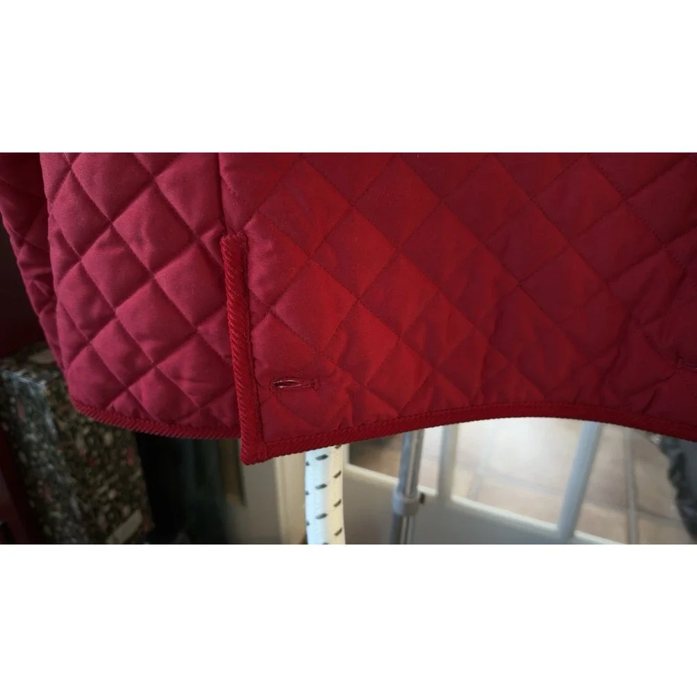 Ralph Lauren Chaps‎ Jacket Red Quilted Polyester Lined Long Sleeve Buttons M EUC